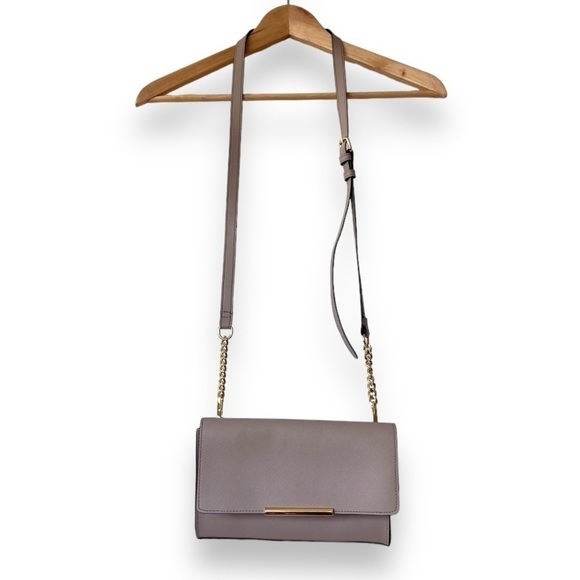 Laundry by Shelli Segal Taupe/Grey Vegan Leather Minimalist crossbody Purse - Picture 1 of 8